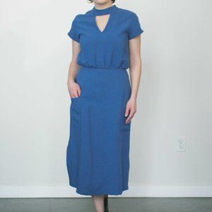 Jennifer Glasgow Mast Dress (M) in Azur Blue